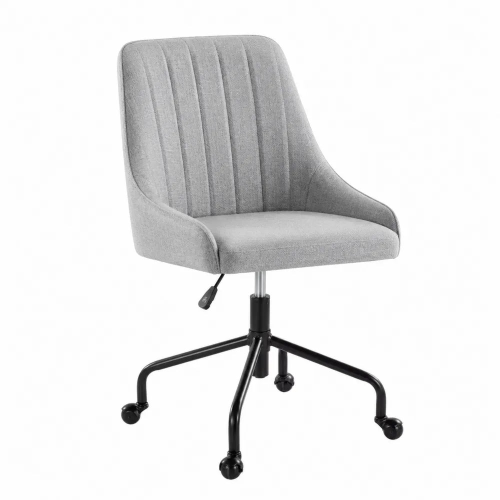 Sedia da ufficio in metallo e tessuto grigio