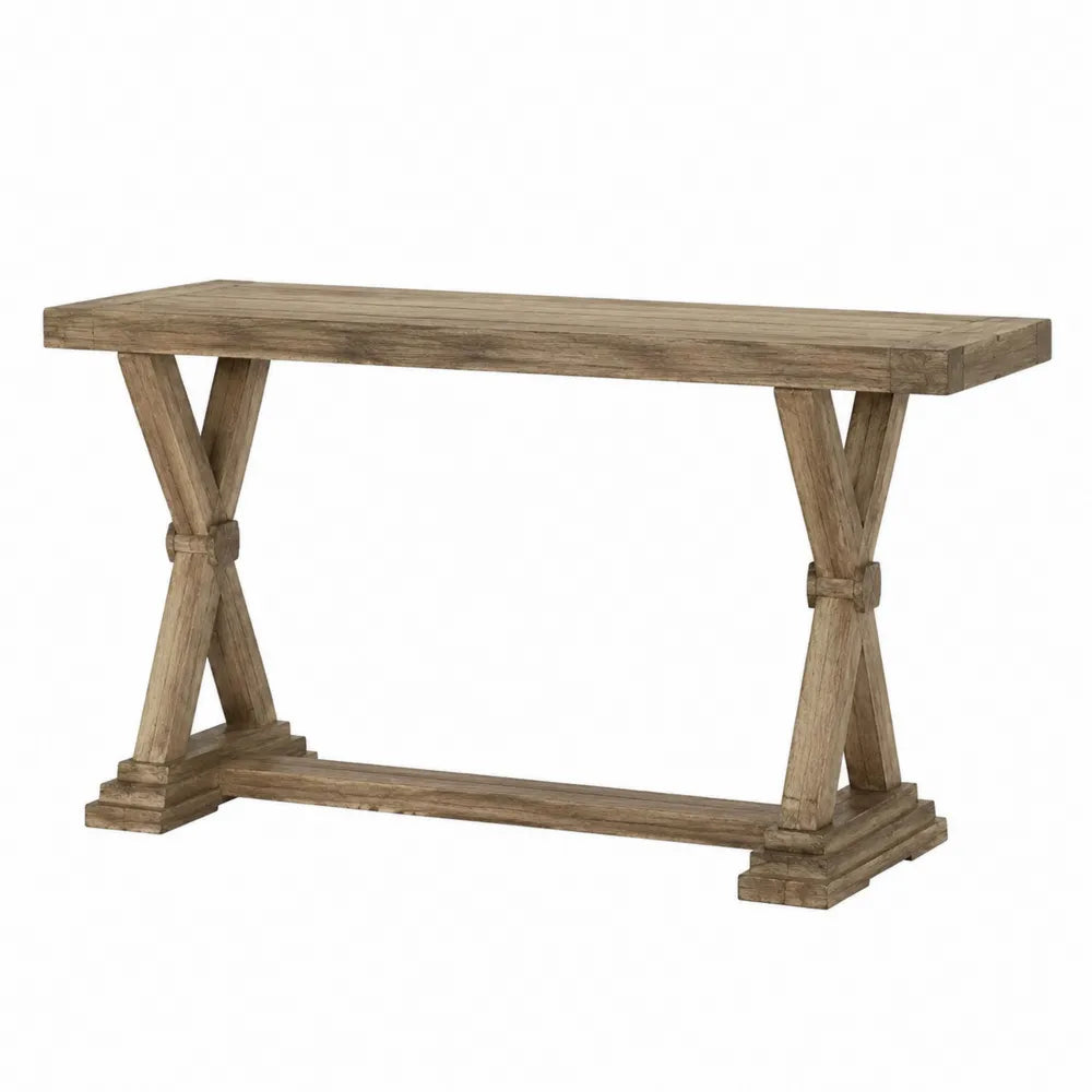 Consolle in legno massello marrone 120x40x75 cm