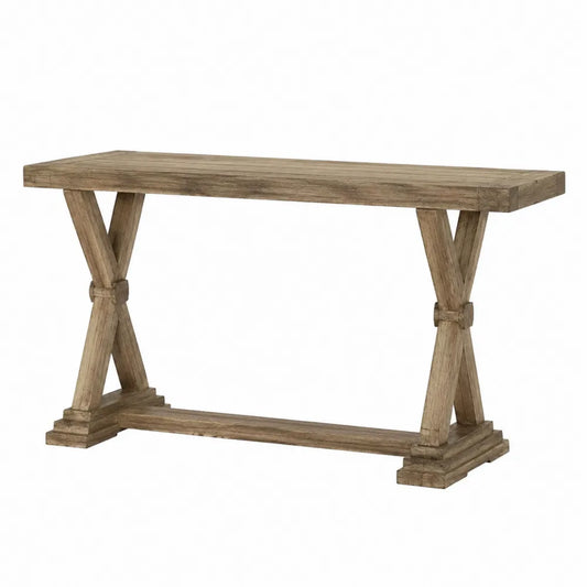 Consolle in legno massello marrone 120x40x75 cm