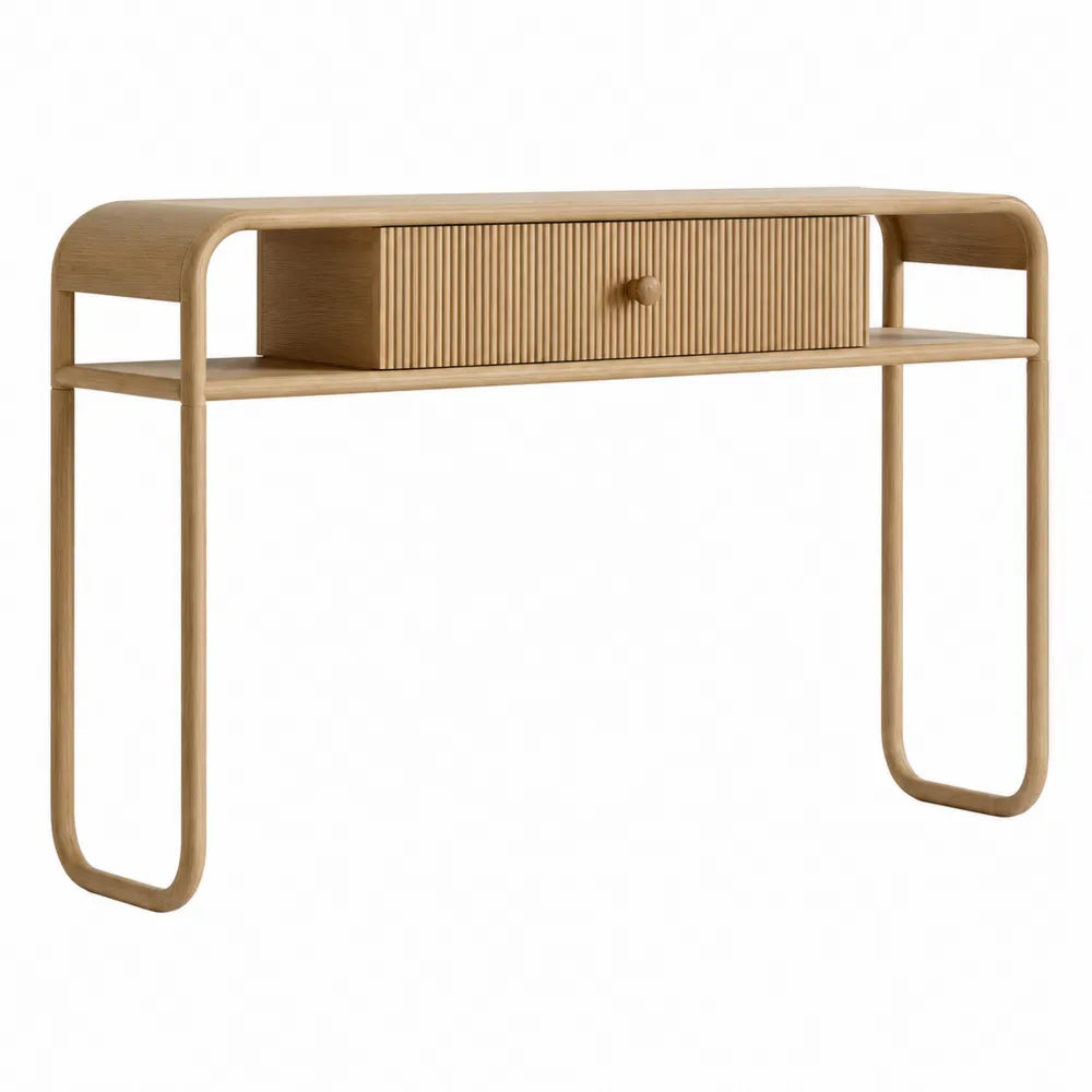 Consolle ingresso in legno di rovere con cassetto