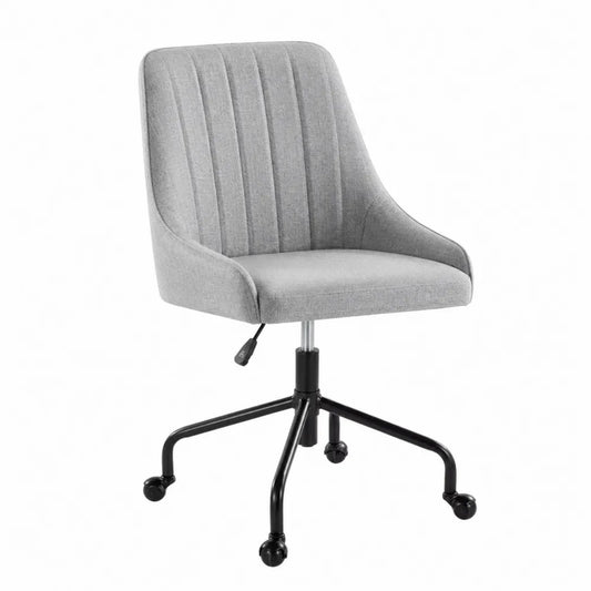 Sedia da ufficio in metallo e tessuto grigio