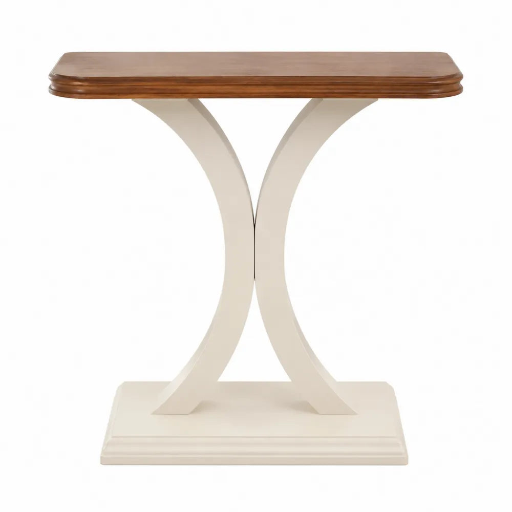 Tavolo consolle rettangolare in legno e MDF marrone e beige