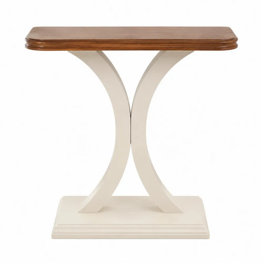 Tavolo consolle rettangolare in legno e MDF marrone e beige