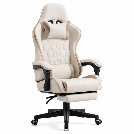 Sedia da Gaming Ergonomica in Similpelle Beige