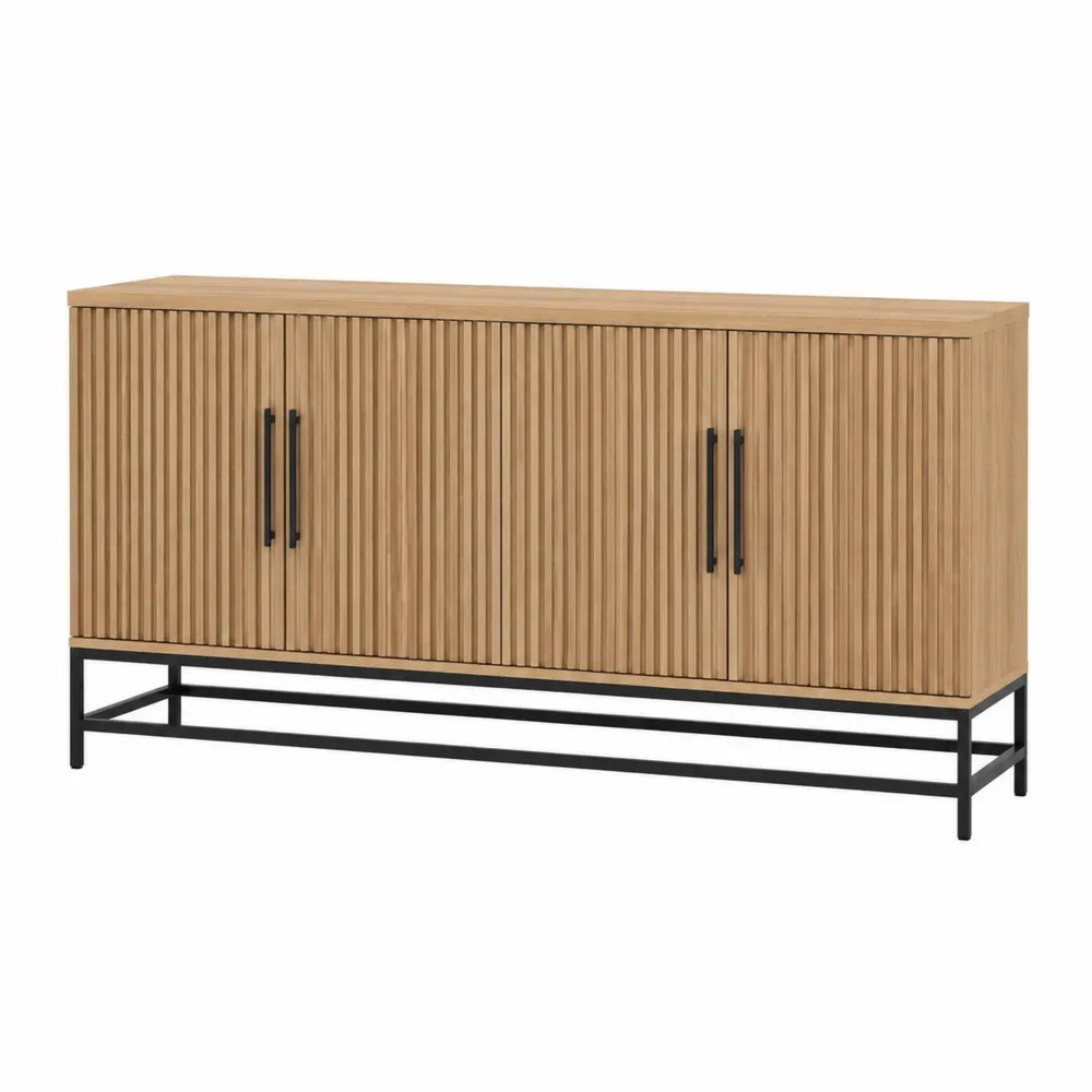 Credenza in legno di quercia con struttura in metallo 180 cm