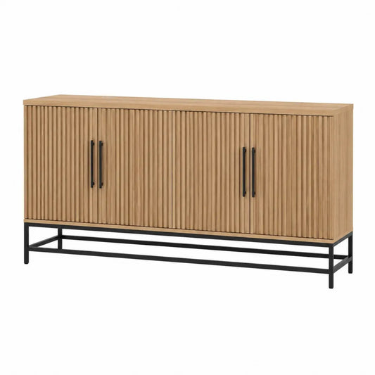 Credenza in legno di quercia con struttura in metallo 180 cm
