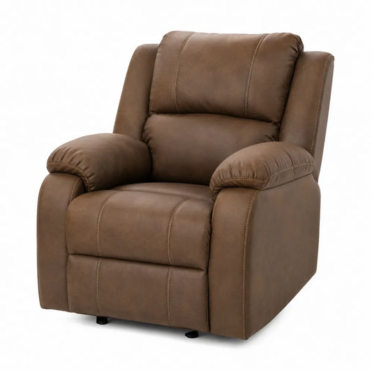 Poltrona reclinabile in pelle sintetica marrone con struttura ergonomica 85x90x100 cm